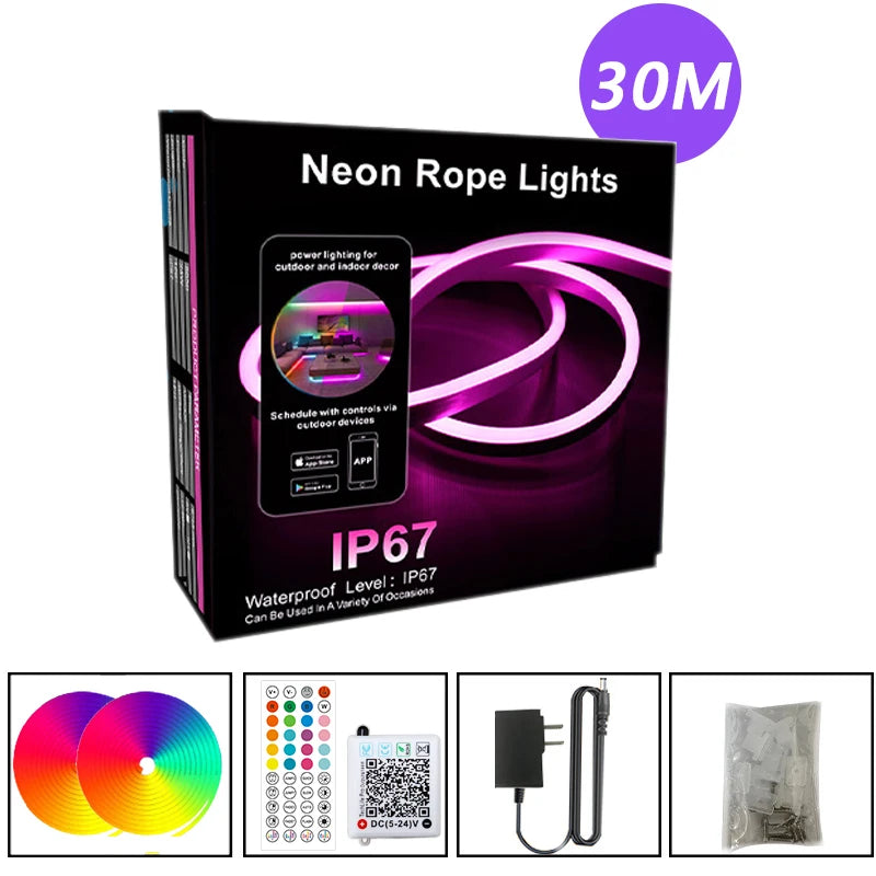 RGB LED Neon Rope Lights – Music Sync Smart App Control