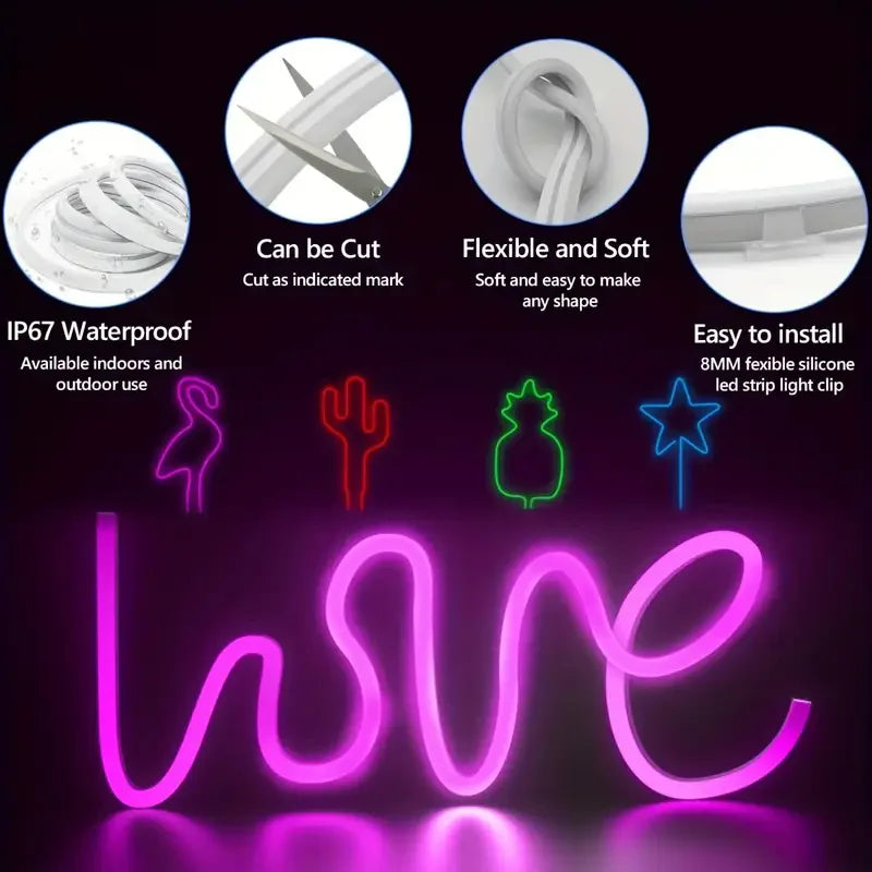 RGB LED Neon Rope Lights – Music Sync Smart App Control