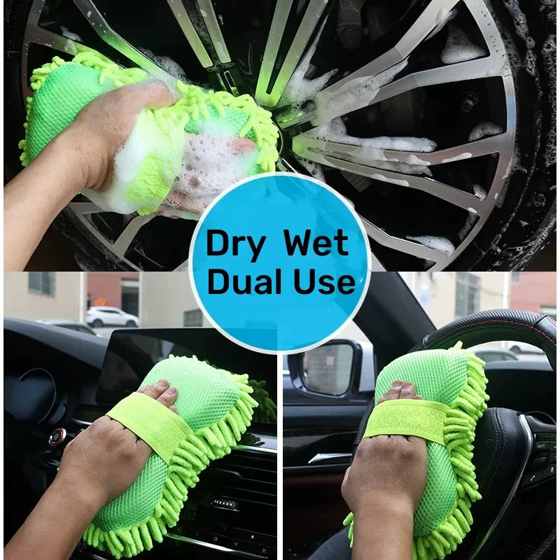 Microfiber Car Wash Glove – Soft Cleaning Sponge