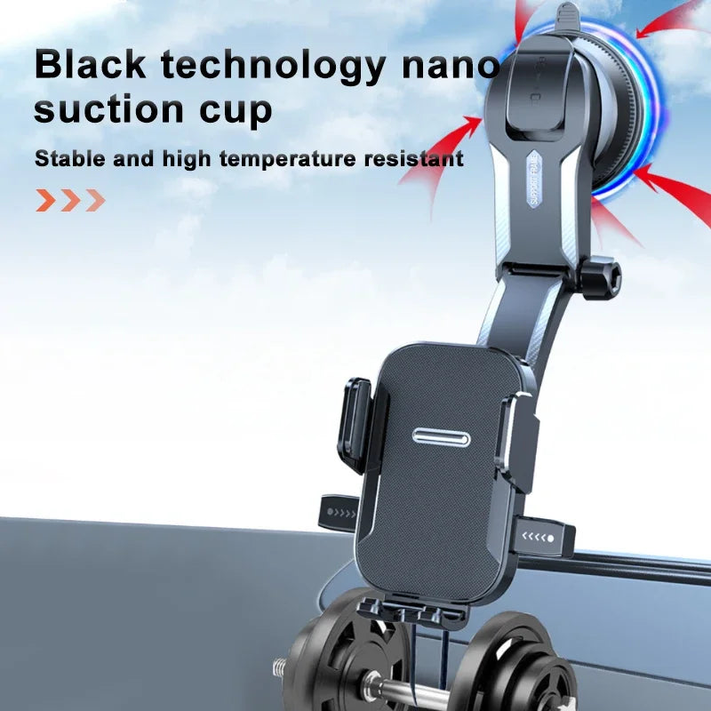 Suction Cup Car Phone Holder – 360° Dashboard Mount