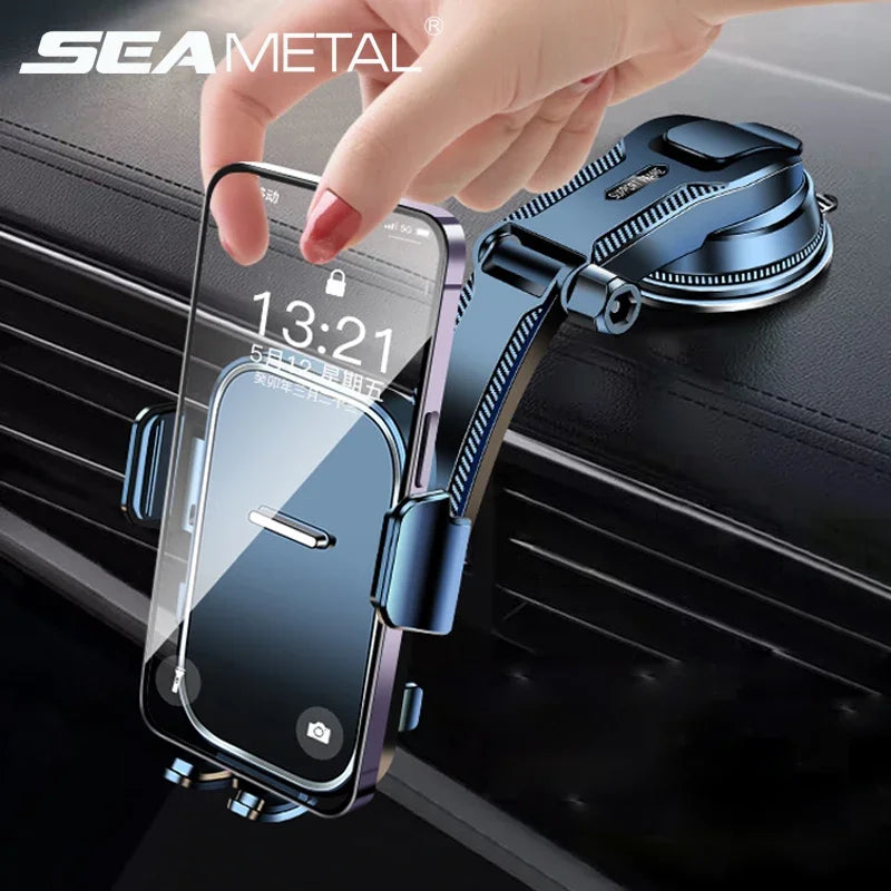 Suction Cup Car Phone Holder – 360° Dashboard Mount